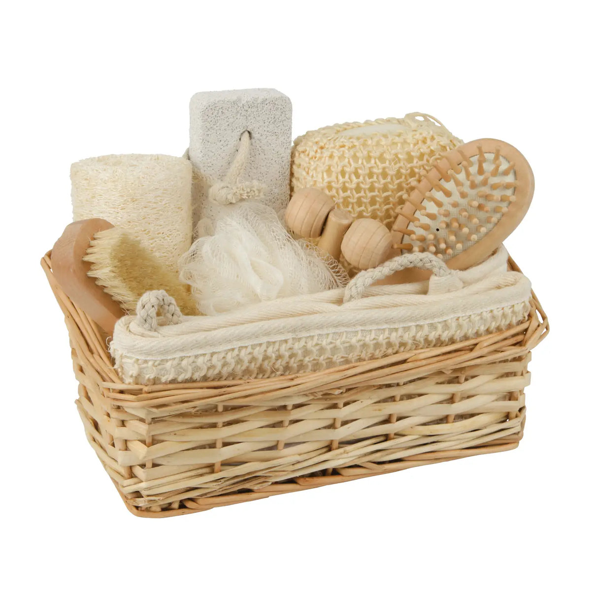 Spa Gift Set in Wicker Basket, Sustainable Wellness Gift